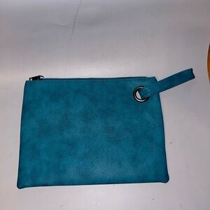 NWOT deep teal clutch/wristlet